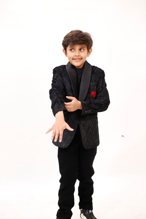 Black Blazer with Korean Heart